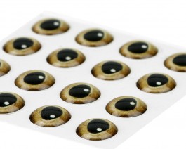 3D Epoxy Eyes, Real Gold , 7.5 mm